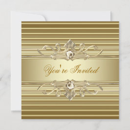 Invitaciones de fiesta de oro elegantes