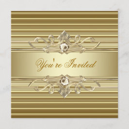 Invitaciones de fiesta de oro elegantes