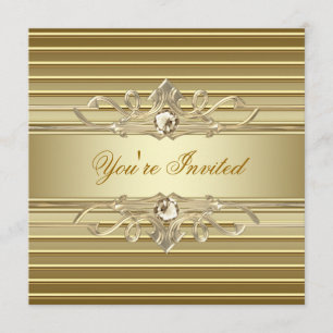 Invitaciones de fiesta de oro elegantes