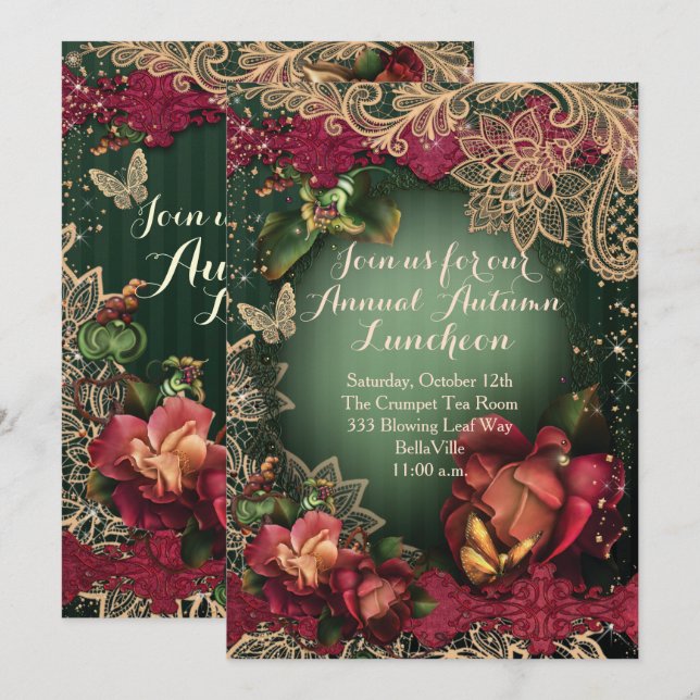 INVITACIONES DE FIESTA DE OTOÑO (Anverso / Reverso)