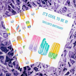 Invitaciones de fiesta de Popsicles de color de ag
