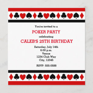Invitaciones de fiesta de póquer de casino Suites 