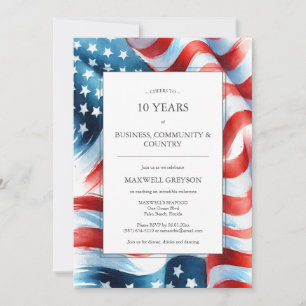Invitaciones de fiesta de promoción Bandera americ