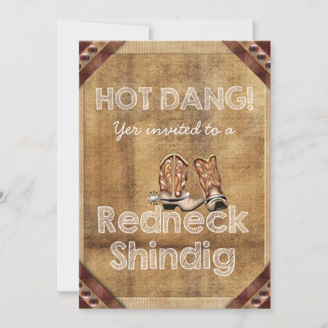 Invitaciones de fiesta de Redneck (Anverso)