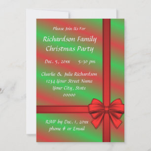 Invitaciones de fiesta de regalo de regalo verde r