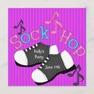Invitaciones de fiesta de Sock Hop 50