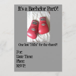Invitaciones de fiesta de soltero con guantes de b