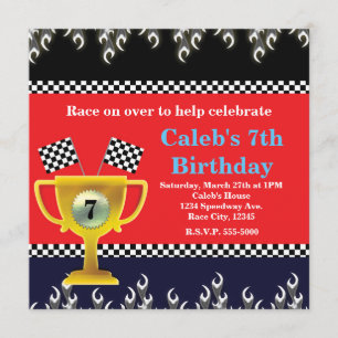 Invitaciones de fiesta de trofeos de carreras de a