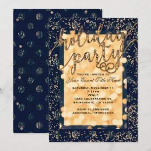 Invitaciones de fiesta de vacaciones con puntos gl