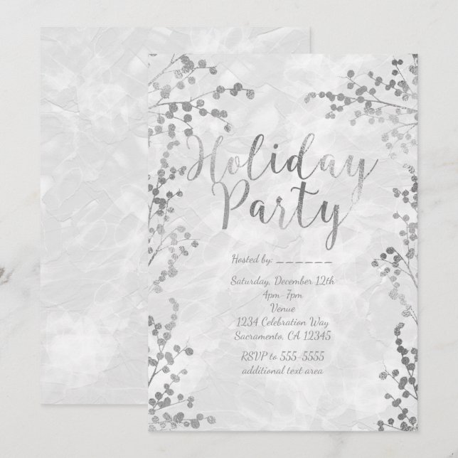Invitaciones de fiesta de vacaciones de invierno d (Anverso / Reverso)