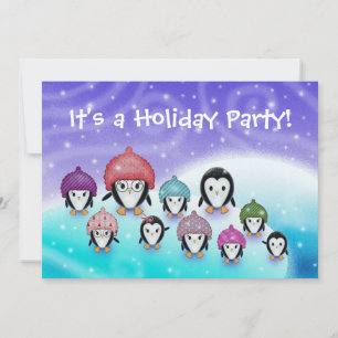Invitaciones de fiesta de vacaciones de pingüino l