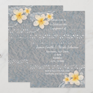Invitaciones de fiesta de verano con flores de plu