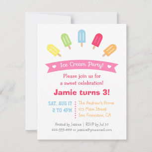 Invitaciones de fiesta de verano de paletas colori