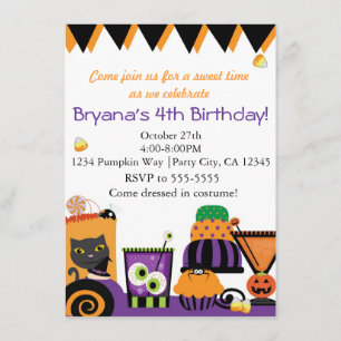 Invitaciones de fiesta divertidas de dulces y cara