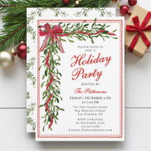 Invitaciones de fiesta elegante de vacaciones con