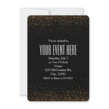 Invitaciones de fiesta elegantes con purpurina fin