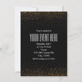 Invitaciones de fiesta elegantes con purpurina fin