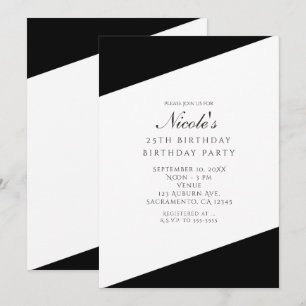 Invitaciones de fiesta elegantes y chic en blanco 