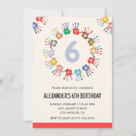 Invitaciones de fiesta en color niños coloridos pr