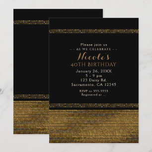 Invitaciones de fiesta glamurosas con estilo negro