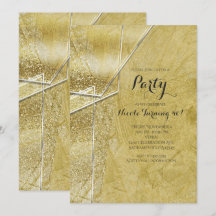 Invitaciones de fiesta glamurosas de cristal de vi
