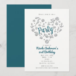 Invitaciones de fiesta glamurosas de diamantes de