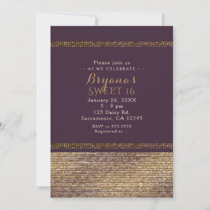 Invitaciones de fiesta glamurosas y brillantes de 