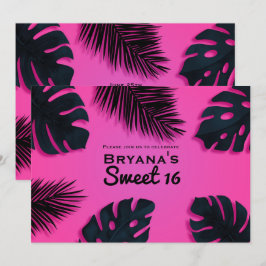 Invitaciones de fiesta hawaiana con hojas de palma