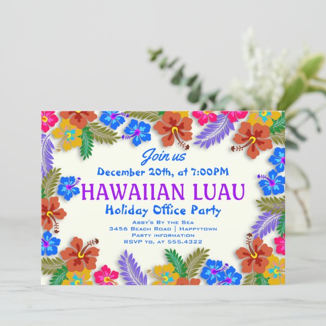 bordes hawaianos para invitaciones