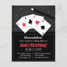 Invitaciones de fiesta mágica con cartas de juego