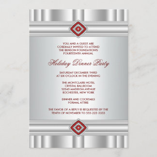 Invitaciones de fiesta navideña corporativa rojas