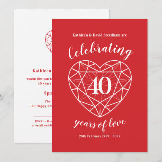 Invitaciones de fiesta para celebrar 40 años de am