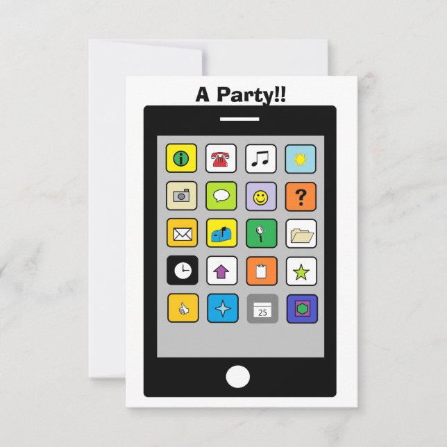 Invitaciones de fiesta para "Smart Phone" (Anverso)