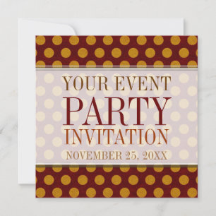 Invitaciones de fiesta personalizadas con lunares