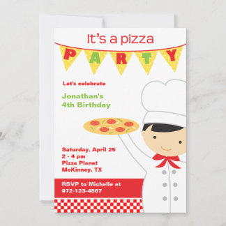 Invitaciones de Fiesta Pizza Boy