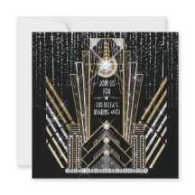 Invitaciones de fiesta Roaring Gatsby Art Deco Bli