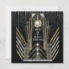 Invitaciones de fiesta Roaring Gatsby Art Deco Bli
