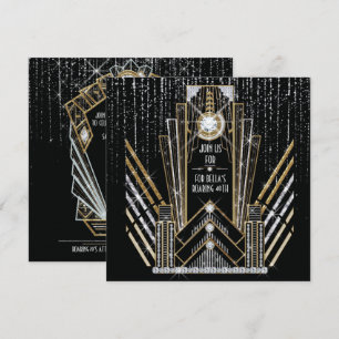 Invitaciones de fiesta Roaring Gatsby Art Deco Bli