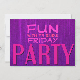 Invitaciones de fiesta rosa púrpura divertida con 