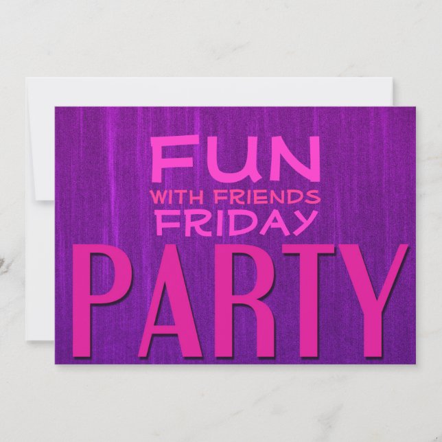 Invitaciones de fiesta rosa púrpura divertida con  (Anverso)