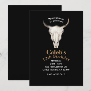 Invitaciones de fiesta rústicas bohemias de vaca t