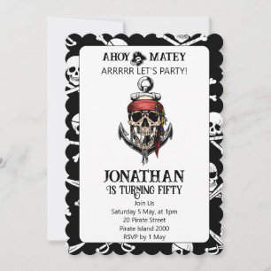 Invitaciones de fiesta sorpresa de los Piratas Náu