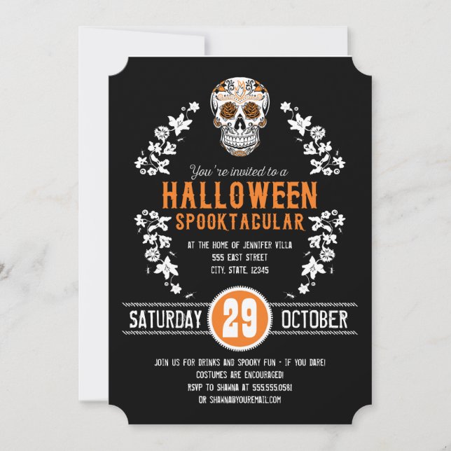 Invitaciones de fiesta Spooktacular de Halloween (Anverso)