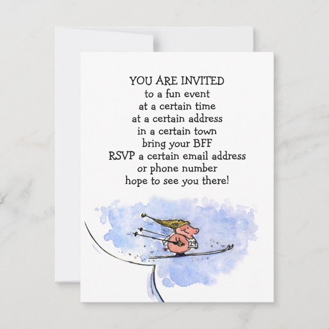 Invitaciones de fiestas de vacaciones de salto de  (Anverso)