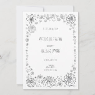 Invitaciones de flores de boda rústicas personaliz