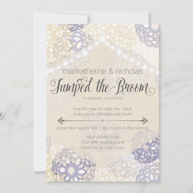 Invitaciones de flores y luces para fiesta después (Anverso)