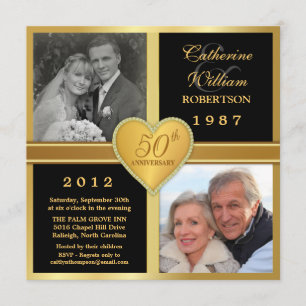 Invitaciones de Foto con Corazón Elegante para Ani