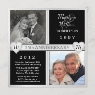 Invitaciones de Foto con Corazones para Bodas de P