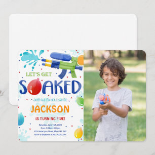 Invitaciones de Foto con Pistola de Agua