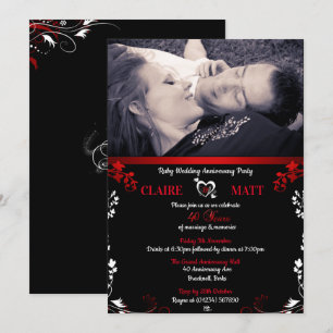 Invitaciones de foto de aniversario de bodas de Ru